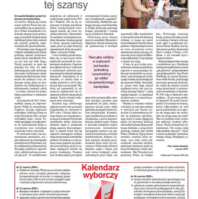 Apel Profesora Janusza Kaweckiego “Nie można zmarnować tej szansy”