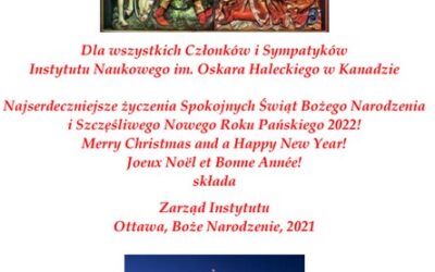 Życzenia Świąteczne od Oskara Halecki Institute in Canada