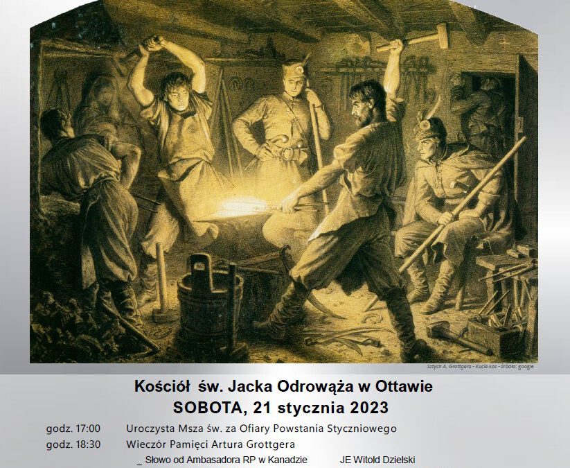 Aktualizacja – Materiały video z Obchodów 160. Rocznicy Powstania Styczniowego w Ottawie, w kościele św. Jacka Odrowąża 21 I 2023
