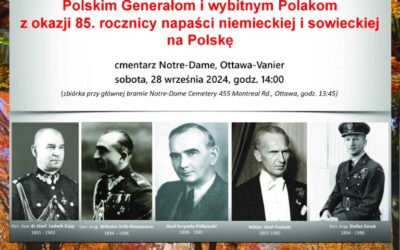 Zaproszenie na złożenie Hołdu Polskim Generałom i Wybitnym Polakom – Notre Dame Cemetery, Ottawa – Vanier, 28 IX 2024, 14:00
