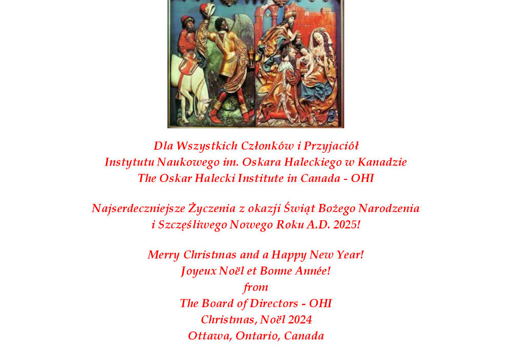 Życzenia z okazji Świąt Bożego Narodzenia i Pomyślnego Nowego Roku A.D. 2025 – Merry Christmas and Happy New Year 2025