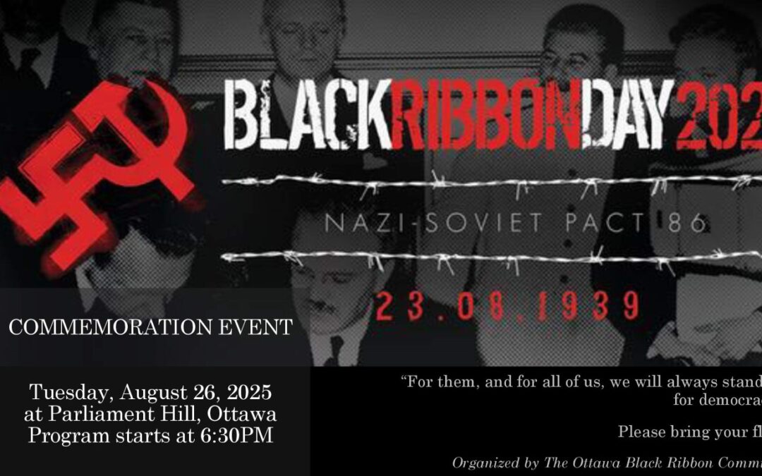 Black Ribbon Day 2025 Commemoration at Parliament Hill, Ottawa, Tuesday, August 26, 2025, 6:30 PM