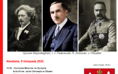 Zawiadomienie o uroczystościach Święta Niepodległości 11 Listopada w Ottawie