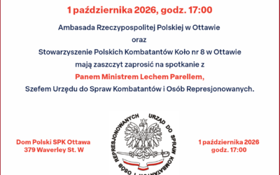 Spotkanie z Szefem Urzędu ds. Kombatantów i Osób Represjonowanych w Domu Polskim SPK, jutro, 1 X 2026 o godz. 17